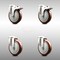 Service Caster 5 Inch 316SS Maroon Polyurethane Swivel Bolt Hole Caster Set with 2 Lock Brake SCC-SS316BHTTL20S514-PPUB-MRN-2-S-2 - alternate 1